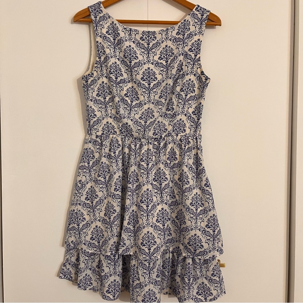 Blue and White Floral Dress